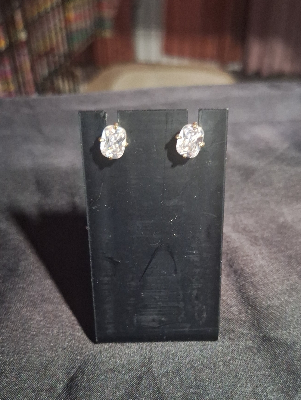 Classic Clear Crystal Stud Earrings - Gold Tone